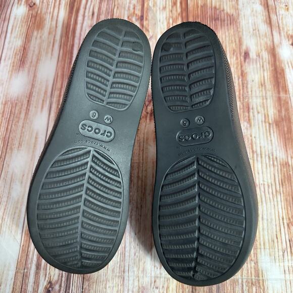 Crocs Classic Platform Wedge Womens Size 6 Black Slide Sandals Open Toe Shoes - Picture 8 of 9